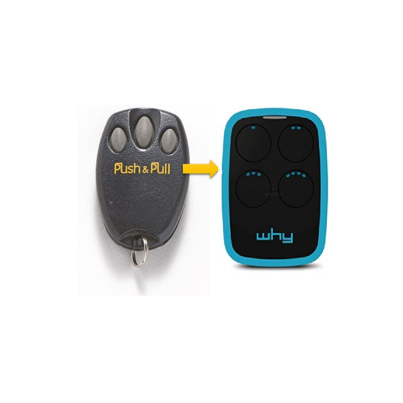 Télécommande 3 boutons Push&Pull et WD80 433,92 Mhz