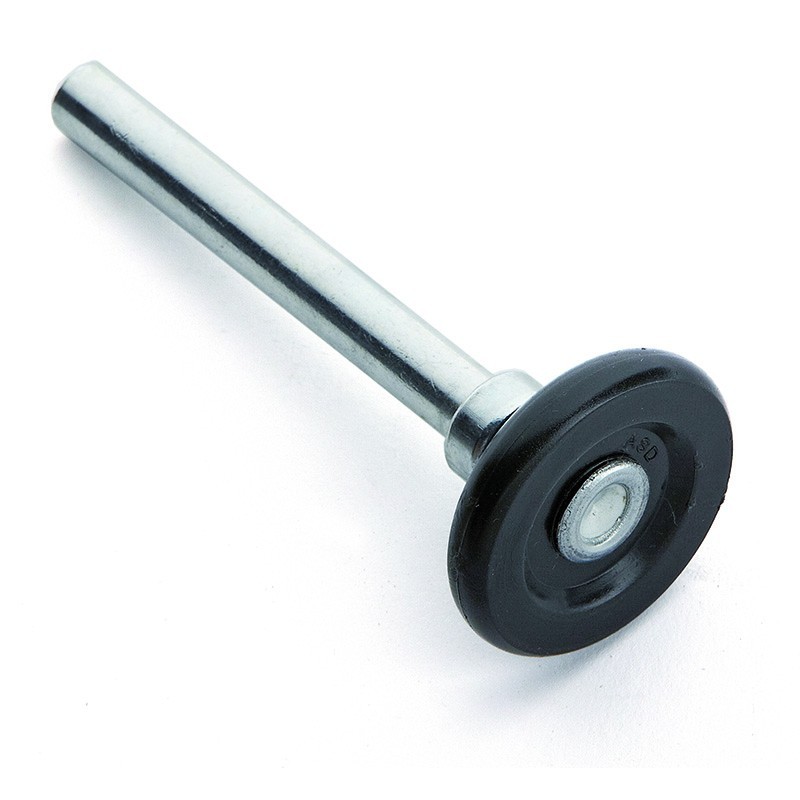 Roulette Noire -  Diamètre axe : 1cm - Diamètre de la roue : 4,5 cm - Longueur de la tige : 9,5 cm